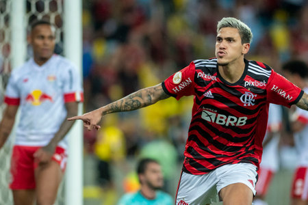 Rio, Brazil - October 01, 2022 - Pedro player in match between Flamengo vs Bragantino by 29 round of Brazilian Championship in Maracana Stadiumのeditorial素材