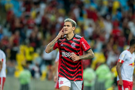 Rio, Brazil - October 01, 2022 - Pedro player in match between Flamengo vs Bragantino by 29 round of Brazilian Championship in Maracana Stadiumのeditorial素材