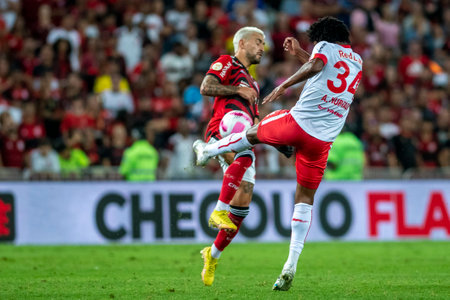 Rio, Brazil - October 01, 2022 - De Arrascaeta player in match between Flamengo vs Bragantino by 29 round of Brazilian Championship in Maracana Stadiumのeditorial素材