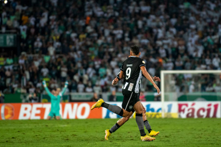 Rio, Brazil - October 03, 2022: Tiquinho Soares player in match between Bptafogo vs Palmeiras by 29 round of Brazilian Championship, in Maracana Stadiumのeditorial素材