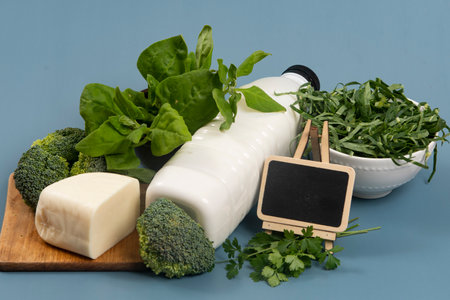 main sources of calcium for the body to help fight osteoporosis.の写真素材