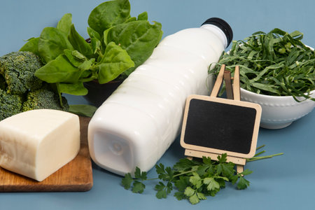 main sources of calcium for the body to help fight osteoporosis.の写真素材