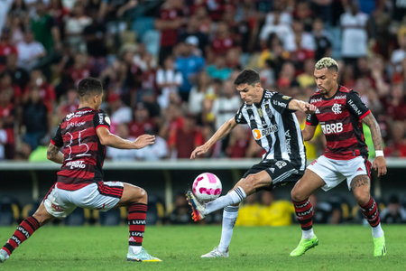 Rio, Brazil - October 15, 2022 - Nacho player in match between Flamengo vs Atletico MG by 32 round of Brazilian Championship, A serie in Maracana Stadiumのeditorial素材