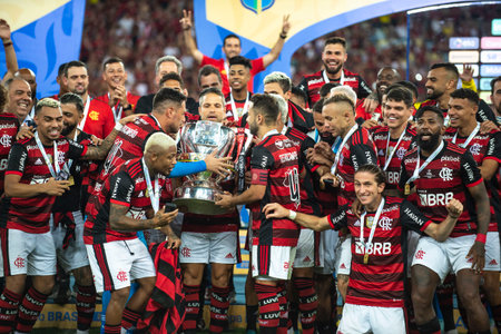 Rio, Brazil - October 19, 2022: Celebration in match between Flamengo vs Corinthians by second match of final round of Brazilian Cup in Maracana Stadiumのeditorial素材