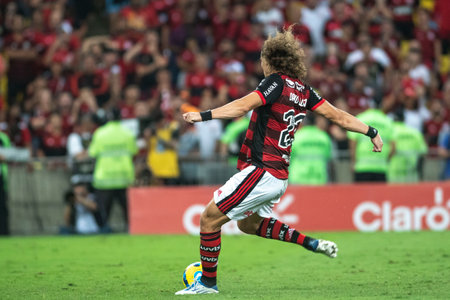 Rio, Brazil - October 19, 2022: David Luiz player in match between Flamengo vs Corinthians by second match of final round of Brazilian Cup in Maracana Stadiumのeditorial素材