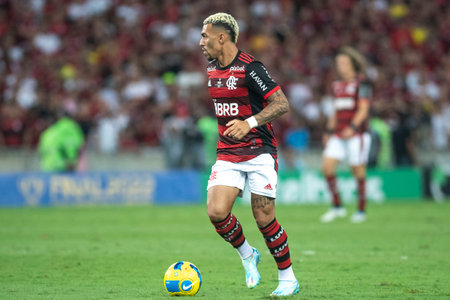 Rio, Brazil - October 19, 2022: Matheuzinho player in match between Flamengo vs Corinthians by second match of final round of Brazilian Cup in Maracana Stadiumのeditorial素材