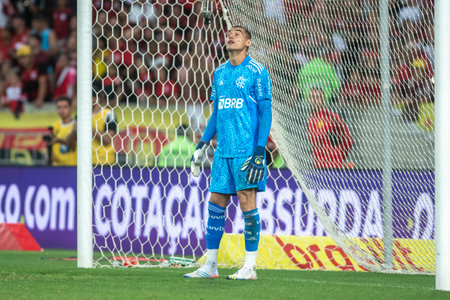 Rio, Brazil - October 15, 2022 - Santos player in match between Flamengo vs Atletico MG by 32 round of Brazilian Championship, A serie in Maracana Stadiumのeditorial素材