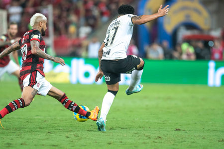 Rio, Brazil - October 19, 2022: Vidal player in match between Flamengo vs Corinthians by second match of final round of Brazilian Cup in Maracana Stadiumのeditorial素材