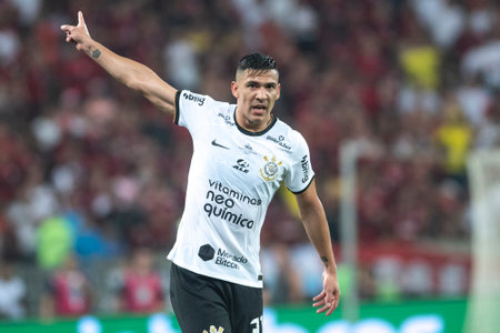 Rio, Brazil - October 19, 2022: Balbuena player in match between Flamengo vs Corinthians by second match of final round of Brazilian Cup in Maracana Stadiumのeditorial素材