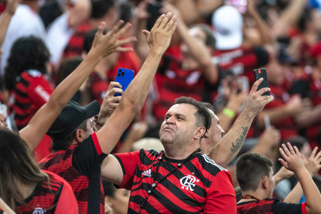 Rio, Brazil - October 19, 2022: Fans in match between Flamengo vs Corinthians by second match of final round of Brazilian Cup in Maracana Stadiumのeditorial素材