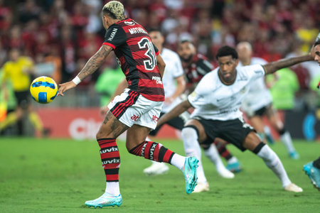 Rio, Brazil - October 19, 2022: Matheuzinho player in match between Flamengo vs Corinthians by second match of final round of Brazilian Cup in Maracana Stadiumのeditorial素材