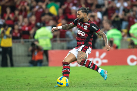 Rio, Brazil - October 19, 2022: Gabriel Barbosa (Gabigol) player in match between Flamengo vs Corinthians by second match of final round of Brazilian Cup in Maracana Stadiumのeditorial素材