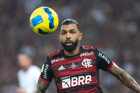 Rio, Brazil - October 19, 2022: Gabriel Barbosa (Gabigol) player in match between Flamengo vs Corinthians by second match of final round of Brazilian Cup in Maracana Stadiumのeditorial素材