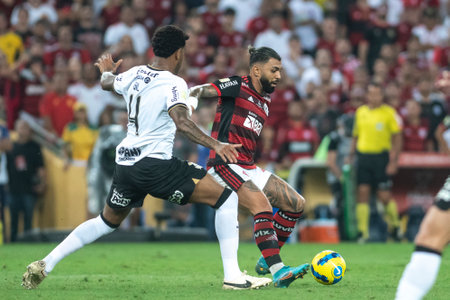 Rio, Brazil - October 19, 2022: Gabriel Barbosa (Gabigol) player in match between Flamengo vs Corinthians by second match of final round of Brazilian Cup in Maracana Stadiumのeditorial素材