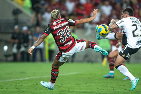 Rio, Brazil - October 19, 2022: Matheuzinho player in match between Flamengo vs Corinthians by second match of final round of Brazilian Cup in Maracana Stadiumのeditorial素材