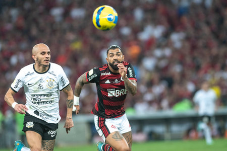 Rio, Brazil - October 19, 2022: Gabriel Barbosa (Gabigol) player in match between Flamengo vs Corinthians by second match of final round of Brazilian Cup in Maracana Stadiumのeditorial素材
