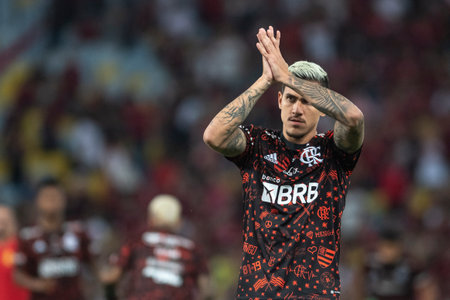 Rio, Brazil - October 19, 2022: Pedro player in match between Flamengo vs Corinthians by second match of final round of Brazilian Cup in Maracana Stadiumのeditorial素材