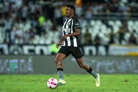 Rio, Brazil - October 26, 2022 - Jeffinho player in match between Botafogo vs Bragantino by 34 round of Brazilian Championship, A series in Nilton Santos Stadiumのeditorial素材