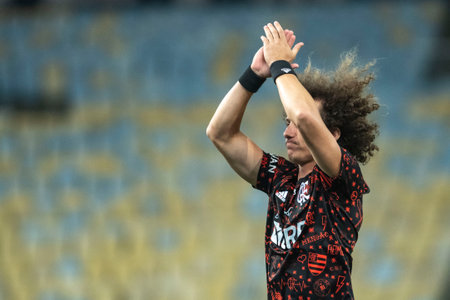 Rio, Brazil - October 19, 2022: David Luiz player in match between Flamengo vs Corinthians by second match of final round of Brazilian Cup in Maracana Stadiumのeditorial素材