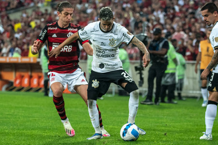 Rio, Brazil - august 9, 2022: Adson player in match between Flamengo (BRA) vs Corinthians (BRA) by Libertadores Cup 2022, by quarterfinals, in Maracana Stadiumのeditorial素材