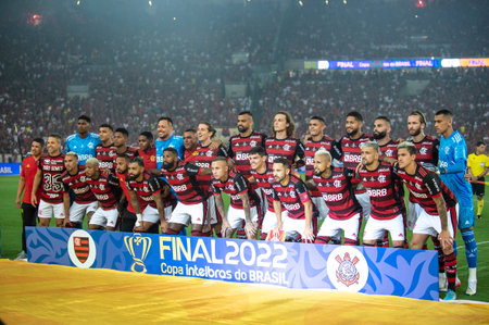 Rio, Brazil - October 19, 2022: Poster players in match between Flamengo vs Corinthians by second match of final round of Brazilian Cup in Maracana Stadiumのeditorial素材