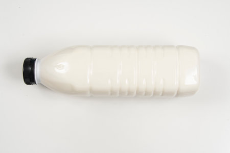 1 liter plastic milk pot on white background. isolatedの写真素材