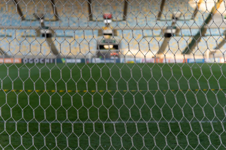 Rio, Brazil - november 09, 2022, Goal net in match between Fluminense vs Goias by 37th round of Brazilian Championship, A serie in Maracana Stadiumのeditorial素材