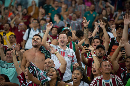 Rio, Brazil - november 09, 2022, fans in match between Fluminense vs Goias by 37th round of Brazilian Championship, A serie in Maracana Stadiumのeditorial素材