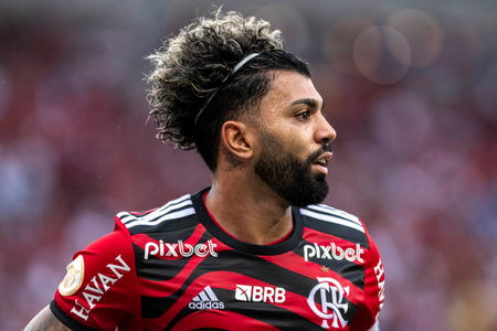 Rio, Brazil - november 12, 2022, Gabriel Barbosa, Gabigol player in match between Flamengo vs Avai by 38th round of Brazilian Championship, A serie in Maracana Stadiumのeditorial素材