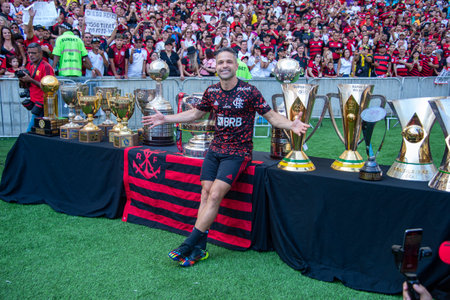 Rio, Brazil - november 12, 2022, Diego Ribas makes his last for the Rio team player in match between Flamengo vs Avai by 38th round of Brazilian Championship, A serie in Maracana Stadiumのeditorial素材