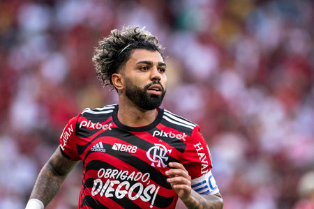 Rio, Brazil - november 12, 2022, Gabriel Barbosa, Gabigol player in match between Flamengo vs Avai by 38th round of Brazilian Championship, A serie in Maracana Stadiumのeditorial素材