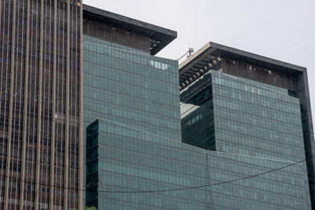 Rio de Janeiro, Brazil - October 16, 2022: Detail of a modern building in the Brazilian cityのeditorial素材
