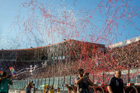 Rio, Brazil - July 31, 2022: paper rain in match between vasco vs Chapecoense by 22th round Brazilian Championship B series, in Sao Januario Stadiumのeditorial素材