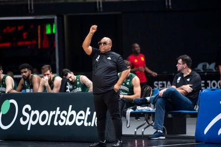 Rio, Brazil - November 29, 2022: Quentin Jerome Hillsman coach of Cerrado during the men's New Brazilian Basketball (NBB) at Maracanazinho Stadiumのeditorial素材