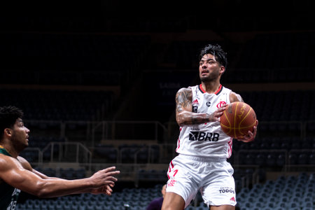 Rio, Brazil - November 29, 2022: Aguirre of Flamengo during the men's New Brazilian Basketball (NBB) at Maracanazinho Stadiumのeditorial素材