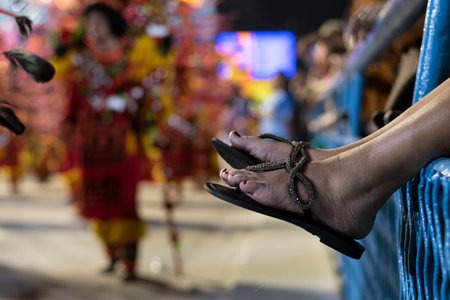 Rio, Brazil - April 22, 2022: Samba School Unidos da Tijuca in the Rio Carnival, held at the Marques de Sapucai Sambadromeのeditorial素材