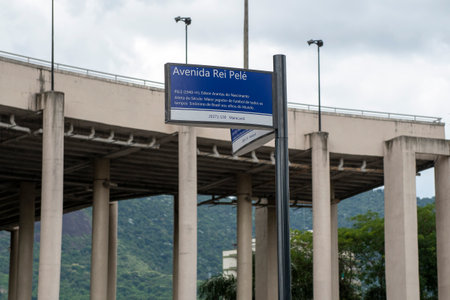 Rio, Brazil - January 04, 2023: City Hall changes the name of Avenida Radial Oeste to Avenida Rei Pele in honor of the idol's deathのeditorial素材