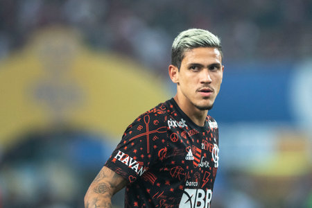 Rio, Brazil - October 19, 2022: Pedro player in match between Flamengo vs Corinthians by second match of final round of Brazilian Cup in Maracana Stadiumのeditorial素材