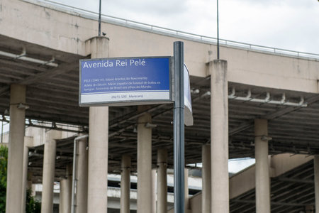 Rio, Brazil - January 04, 2023: City Hall changes the name of Avenida Radial Oeste to Avenida Rei Pele in honor of the idol's deathのeditorial素材