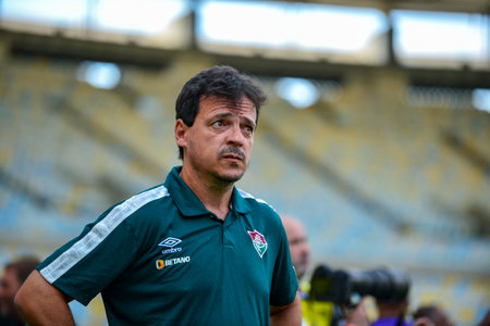 Rio, Brazil - February 25, 2023, Fernando Diniz coach in match between Fluminense vs Portuguesa-RJ by 08th round of Carioca Championship, in Maracana Stadiumのeditorial素材