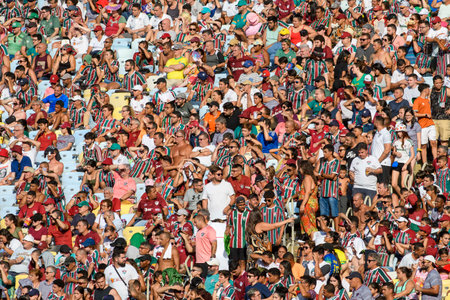 Rio, Brazil - February 25, 2023, Fans in match between Fluminense vs Portuguesa-RJ by 08th round of Carioca Championship, in Maracana Stadiumのeditorial素材