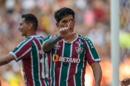 Rio, Brazil - February 25, 2023, German Cano player in match between Fluminense vs Portuguesa-RJ by 08th round of Carioca Championship, in Maracana Stadiumのeditorial素材