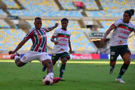 Rio, Brazil - February 25, 2023, John Arias in match between Fluminense vs Portuguesa-RJ by 08th round of Carioca Championship, in Maracana Stadiumのeditorial素材
