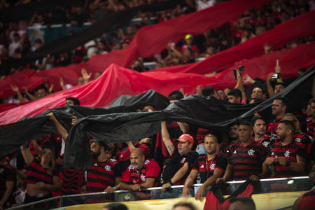 Rio, Brazil - October 19, 2022: Fans in match between Flamengo vs Corinthians by second match of final round of Brazilian Cup in Maracana Stadiumのeditorial素材