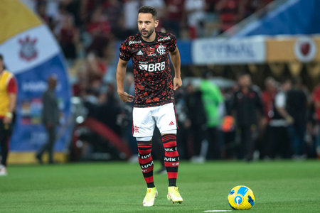 Rio, Brazil - October 19, 2022: Everton Ribeiro player in match between Flamengo vs Corinthians by second match of final round of Brazilian Cup in Maracana Stadiumのeditorial素材