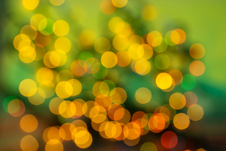 Christmas background with bokeh defocused lights, abstract background.の写真素材