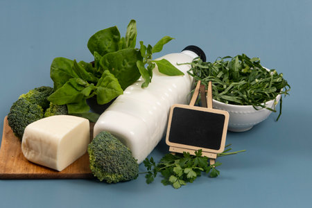 main sources of calcium for the body to help fight osteoporosis.の写真素材