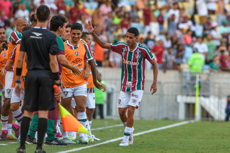 Rio, Brazil - March 18, 2023, Alexsander player in match between Fluminense vs Volta Redonda by semifinal round of Carioca Championship, in Maracana Stadiumのeditorial素材