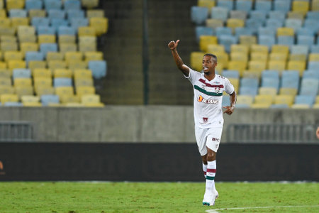 Rio, Brazil - April 12, 2023, Keno player in match between Fluminense vs Paysandu by 3rd round of Brazilian Cup, in Maracana Stadiumのeditorial素材