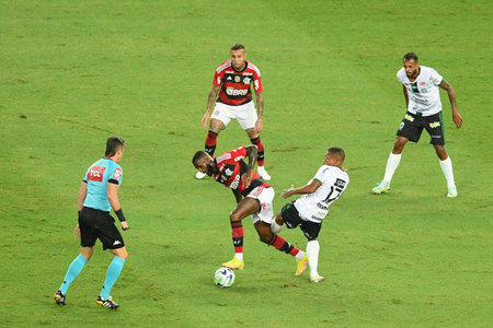 Rio, Brazil - April 26, 2023, Gerson player in match between Flamengo vs Maringa by Brazilian Cup, group stage in Maracana Stadiumのeditorial素材